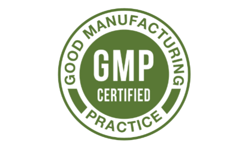 Good Manufacturing Practices GMP certified seal representing rigorous quality control and ingredient purity.